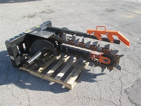 ebay skid steer trencher|used skid steer trencher.